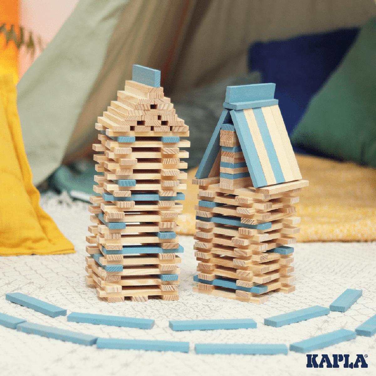 French Block Wood Block Building Guide Advanced Constructions Blue KAPLA Art Book 2 ...